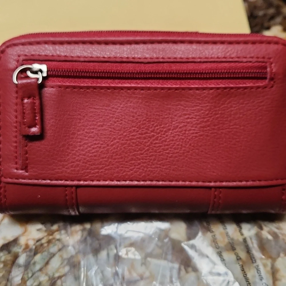 Womens Red Leather Wallet